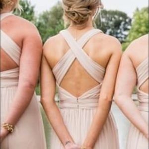 David’s Bridal Champagne Long Dress